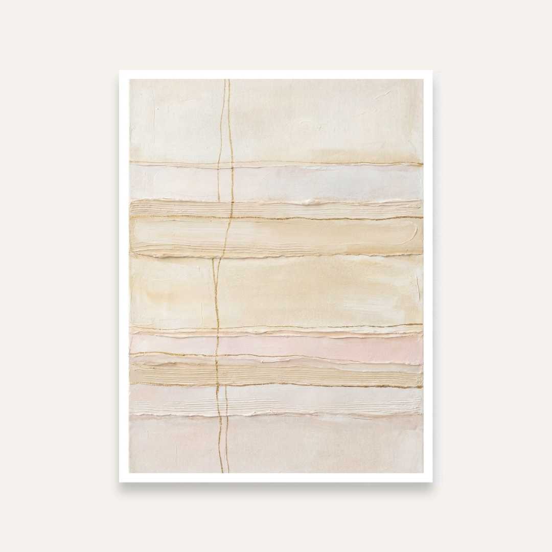 Scandinavian Minimalist Cream & Textured Abstract Painting | Vertical Modern Boho White Framed Wall Art 3 : 4 Vertical Premium Wall Art Canvas by MeriDeewar