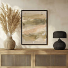 Scandinavian Minimalist Earth Tone Abstract Expressionism Painting | Vertical Modern Boho White Framed Wall Art 3 : 4 Vertical Premium Wall Art Canvas by MeriDeewar