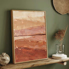 Scandinavian Minimalist Layered Terracotta & Earth Tone Abstract Painting | Vertical Modern Boho White Framed Wall Art 3 : 4 Vertical Premium Wall Art Canvas by MeriDeewar