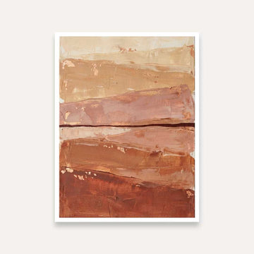 Scandinavian Minimalist Layered Terracotta & Earth Tone Abstract Painting | Vertical Modern Boho White Framed Wall Art 3 : 4 Vertical Premium Wall Art Canvas by MeriDeewar