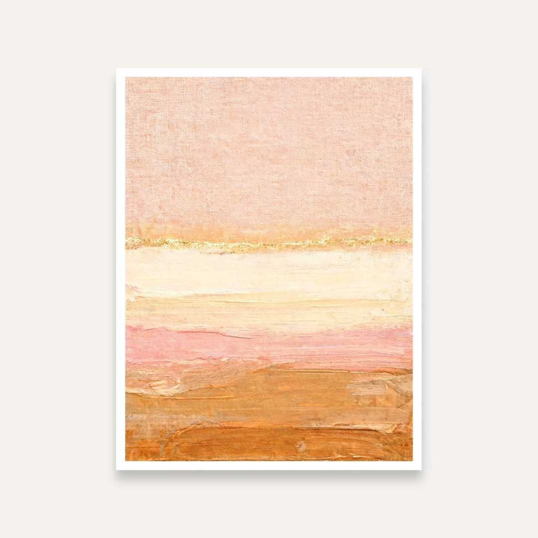 Scandinavian Minimalist Layered Terracotta & Pastel Pink Abstract Painting | Vertical Modern Boho White Framed Wall Art 3 : 4 Vertical Premium Wall Art Canvas by MeriDeewar