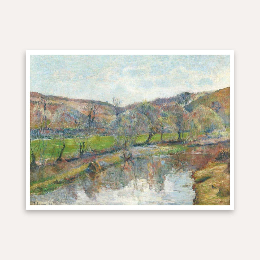 Scenery Painting for Living Room – Brittany Landscape by Paul Gauguin | Nature Wall Art Print 4 : 3 Horizontal Premium Wall Art Canvas by MeriDeewar