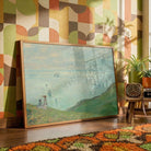 Scenery Painting for Living Room – Cliffs at Pourville by Claude Monet | Giclée Fine Art Print 4 : 3 Horizontal Premium Wall Art Canvas by MeriDeewar