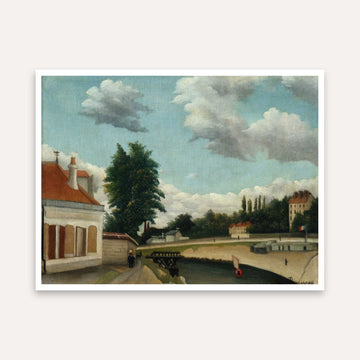 Scenery Painting for Living Room – European Village Riverside | Giclée Fine Art Print 5 : 4 Horizontal Premium Wall Art Canvas by MeriDeewar