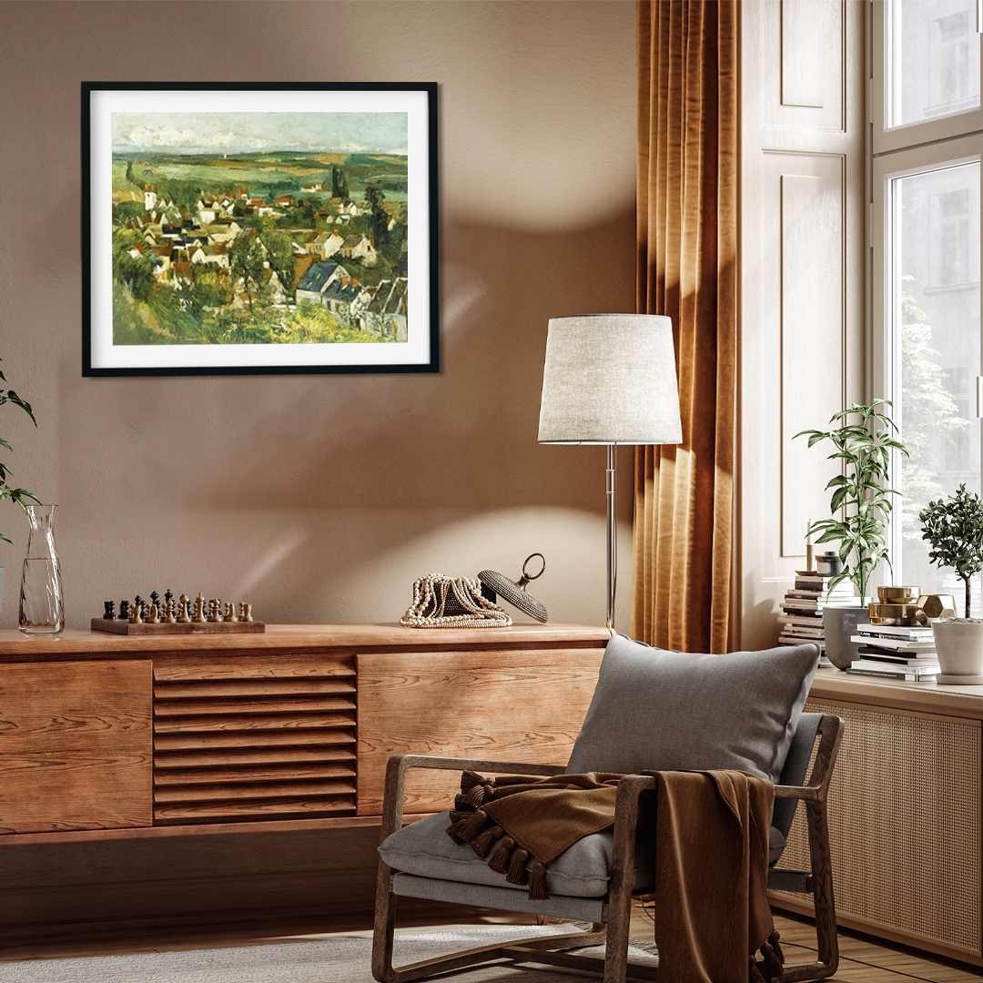 Scenery Painting for Living Room – French Village Landscape by Paul Cézanne | Giclée Print 4 : 3 Horizontal 8 x 6 / Canvas / Print Only Premium Wall Art Canvas by MeriDeewar