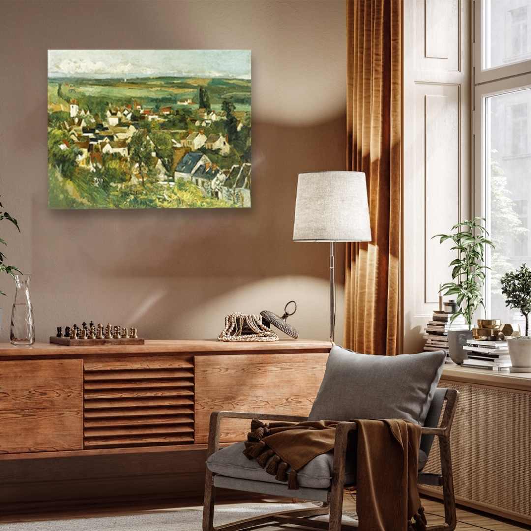 Scenery Painting for Living Room – French Village Landscape by Paul Cézanne | Giclée Print 4 : 3 Horizontal 8 x 6 / Canvas / Print Only Premium Wall Art Canvas by MeriDeewar