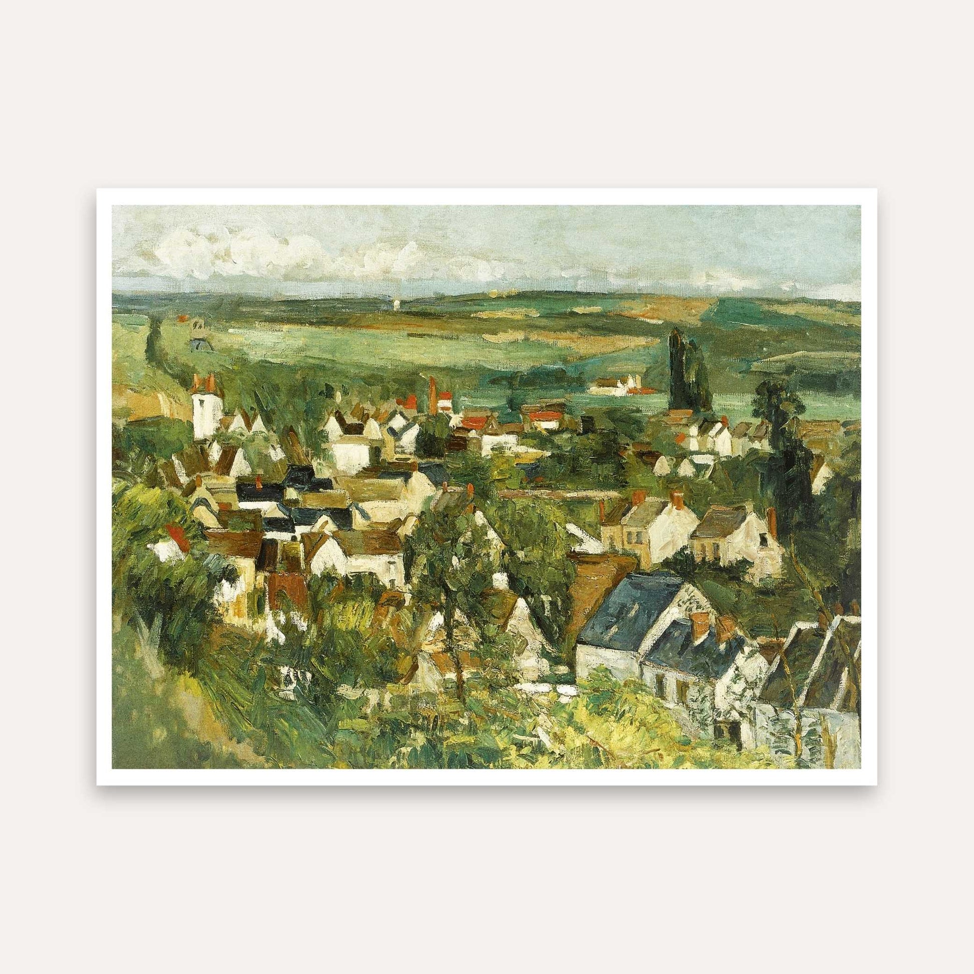 Scenery Painting for Living Room – French Village Landscape by Paul Cézanne | Giclée Print 5 : 4 Horizontal Premium Wall Art Canvas by MeriDeewar