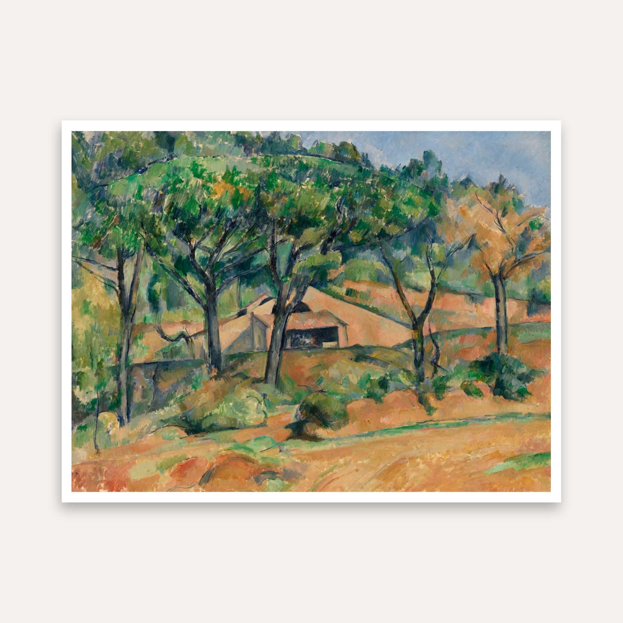 Scenery Painting for Living Room – House in Provence by Paul Cézanne | Giclée Art Print 5 : 4 Horizontal Premium Wall Art Canvas by MeriDeewar