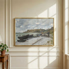 Scenery Painting for Living Room – Monet Beach & Boats Wall Art | Giclée Print 3 : 2 Horizontal Premium Wall Art Canvas by MeriDeewar