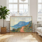 Scenery Painting for Living Room – Monet Mediterranean Coastal Landscape | Giclée Art Print 4 : 3 Horizontal Premium Wall Art Canvas by MeriDeewar