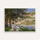 Scenery Painting for Living Room – Monet Riverside Landscape | Calming Nature Wall Art 5 : 4 Horizontal Premium Wall Art Canvas by MeriDeewar