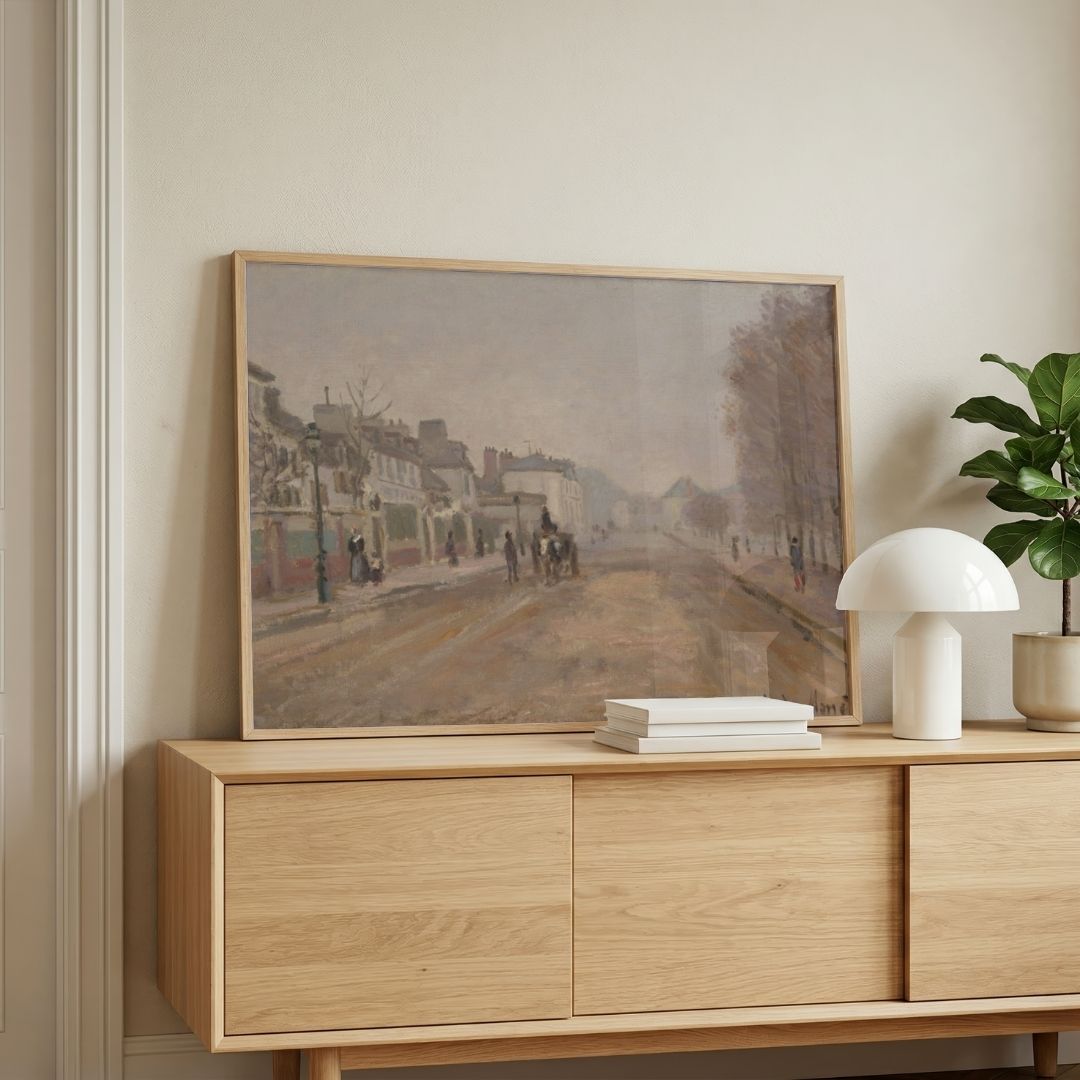 Scenery Painting for Living Room – Monet Street Scene | Impressionist Wall Art | MeriDeewar 2 : 1 Horizontal Premium Wall Art Canvas by MeriDeewar