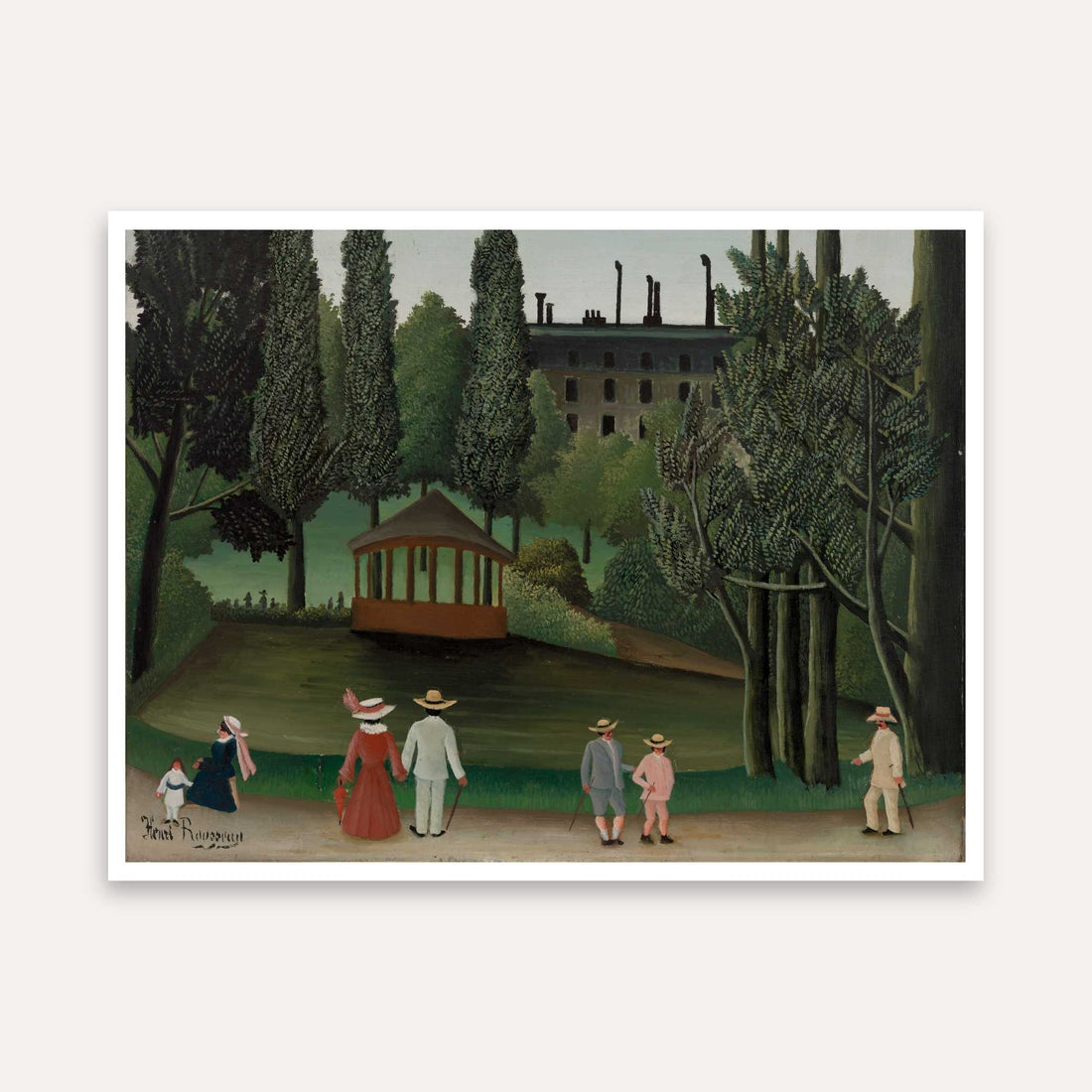 Scenery Painting for Living Room – Park Walk by Henri Rousseau | Giclée Art Print 5 : 4 Horizontal Premium Wall Art Canvas by MeriDeewar