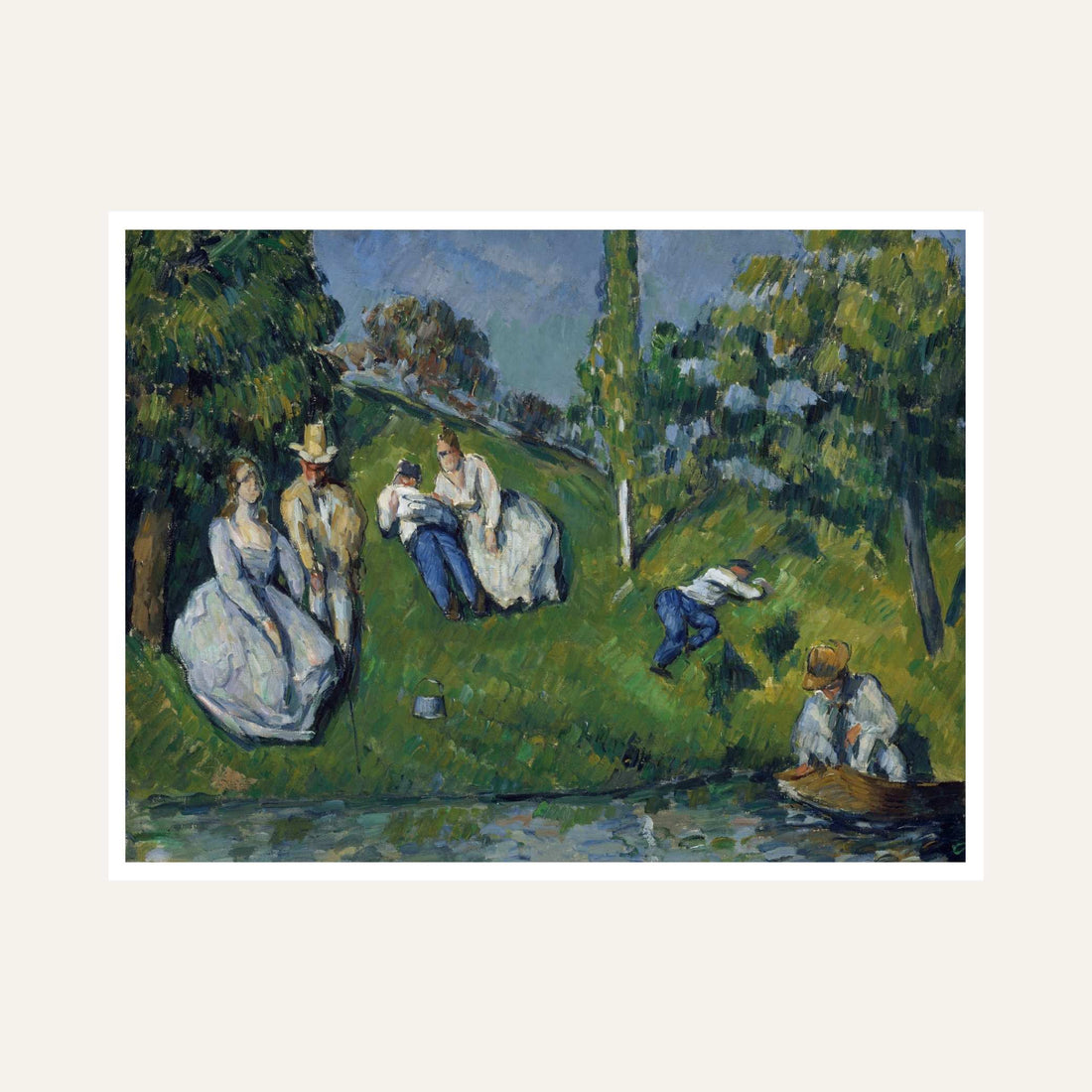 Scenery Painting for Living Room – The Pond by Paul Cézanne | Nature Wall Art Print 6 : 5 Horizontal Premium Wall Art Canvas by MeriDeewar