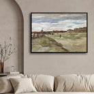Scenery Painting for Living Room – Van Gogh Bleachery at Scheveningen 1882 | Wall Art Print 3 : 2 Horizontal Premium Wall Art Canvas by MeriDeewar