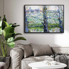 Scenery Painting for Living Room – Van Gogh Flowering Orchards | Nature Wall Art Print 4 : 3 Horizontal Premium Wall Art Canvas by MeriDeewar