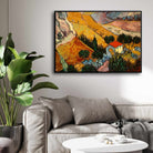 Scenery Painting for Living Room – Van Gogh Landscape with House & Ploughman | Giclée Print 4 : 3 Horizontal Premium Wall Art Canvas by MeriDeewar
