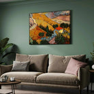 Scenery Painting for Living Room – Van Gogh Landscape with House & Ploughman | Giclée Print 4 : 3 Horizontal Premium Wall Art Canvas by MeriDeewar