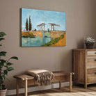 Scenery Painting for Living Room – Van Gogh Langlois Bridge at Arles | Wall Art for Home Decor 4 : 3 Horizontal Premium Wall Art Canvas by MeriDeewar