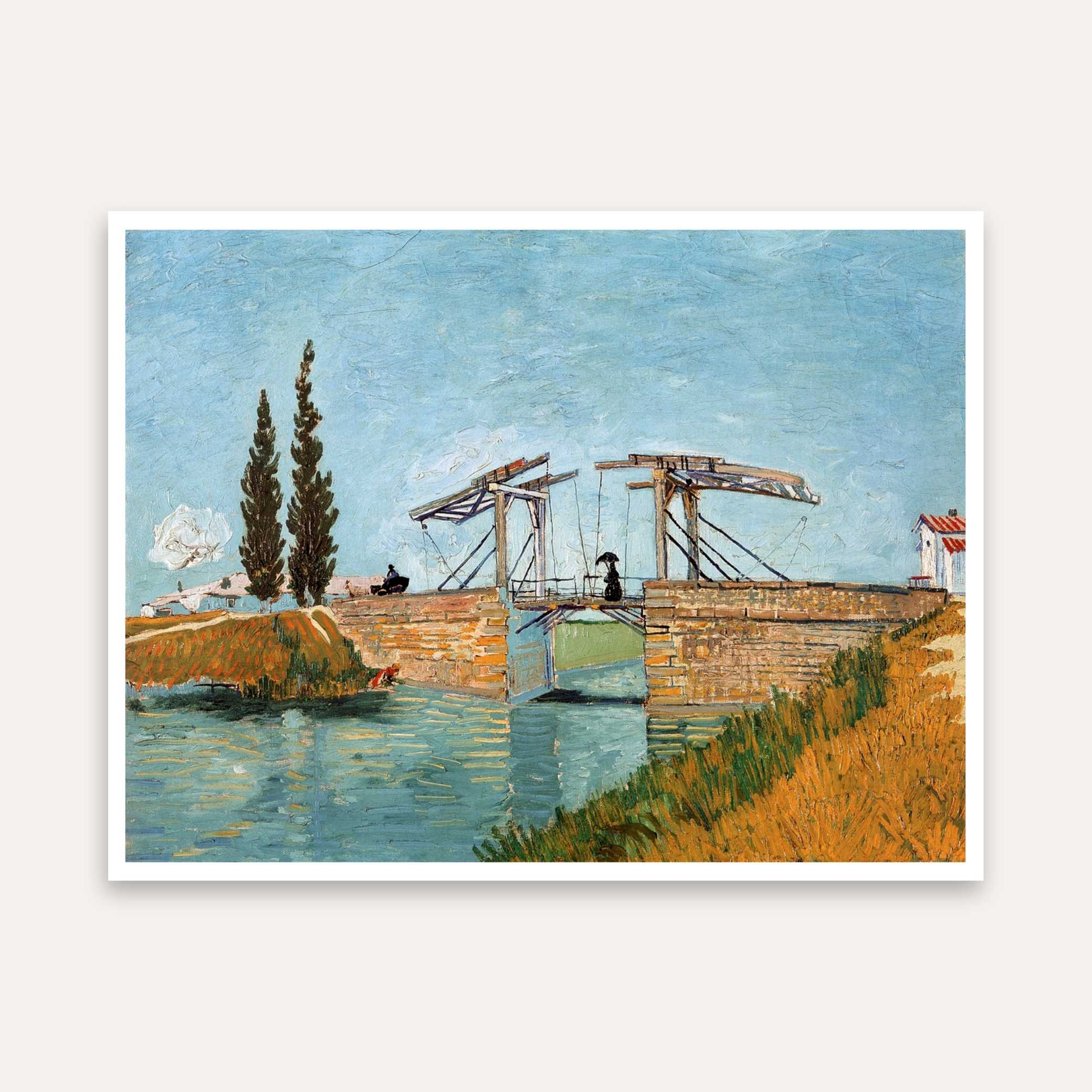 Scenery Painting for Living Room – Van Gogh Langlois Bridge at Arles | Wall Art for Home Decor 5 : 4 Horizontal Premium Wall Art Canvas by MeriDeewar