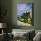 Scenery Painting for Living Room – Van Gogh Shelter on Montmartre | Giclée Fine Art Print 3 : 4 Vertical Premium Wall Art Canvas by MeriDeewar