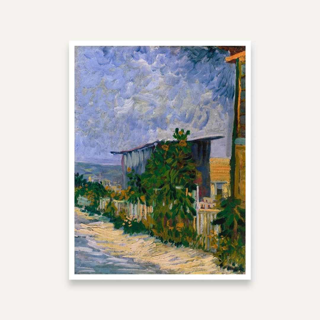 Scenery Painting for Living Room – Van Gogh Shelter on Montmartre | Giclée Fine Art Print 4 :5 Vertical Premium Wall Art Canvas by MeriDeewar