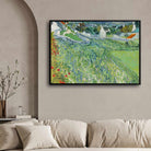 Scenery Painting for Living Room – Van Gogh Vineyards at Auvers | Green Nature Wall Art 4 : 3 Horizontal Premium Wall Art Canvas by MeriDeewar
