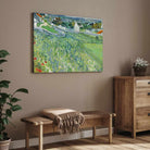 Scenery Painting for Living Room – Van Gogh Vineyards at Auvers | Green Nature Wall Art 4 : 3 Horizontal Premium Wall Art Canvas by MeriDeewar