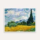 Scenery Painting for Living Room – Van Gogh Wheat Field with Cypresses | Wall Art Print 4 : 3 Horizontal Premium Wall Art Canvas by MeriDeewar