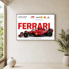"Scuderia Ferrari F1" Racing Car Automotive Poster | Horizontal Borderless Art Frame Poster Premium Wall Art Canvas by MeriDeewar