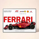 "Scuderia Ferrari F1" Racing Car Automotive Poster | Horizontal Borderless Art Frame Poster Premium Wall Art Canvas by MeriDeewar