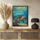 Sea Turtle Abstract Painting - Modern Art by MeriDeewar 3 : 4 Vertical New Premium Wall Art Canvas by MeriDeewar