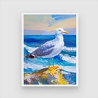 Seagull Bird Abstract Art 3 : 4 Vertical New Premium Wall Art Canvas by MeriDeewar