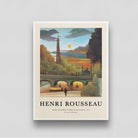 Seine and Eiffel Tower in the Sunset by Henri Rousseau 3 : 4 Vertical New Premium Wall Art Canvas by MeriDeewar