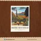 Seine and Eiffel Tower in the Sunset by Henri Rousseau 3 : 4 Vertical New Premium Wall Art Canvas by MeriDeewar