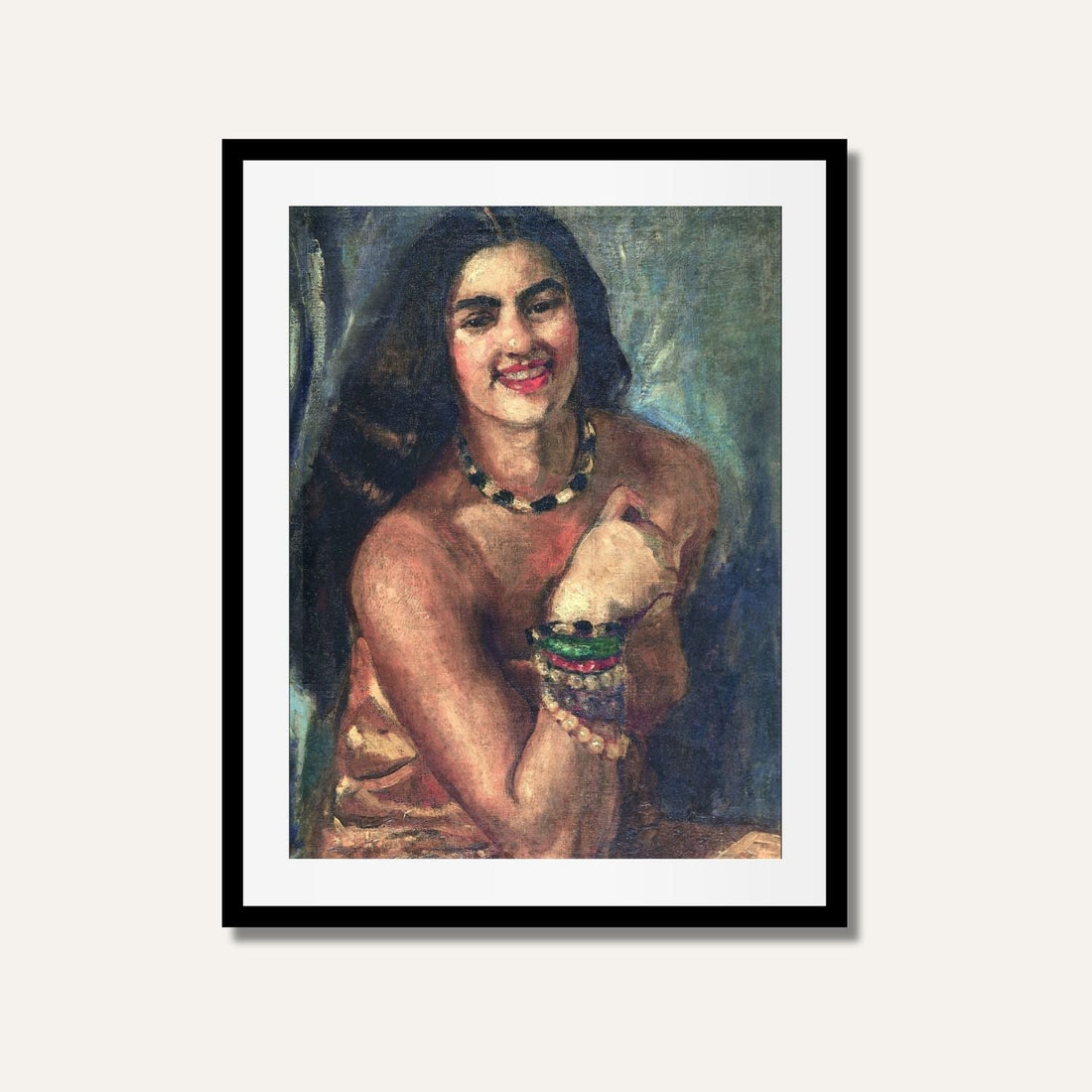 Self Portrait 1930 – Amrita Sher-Gil Painting | Meri Deewar 2 : 3 Vertical Premium Wall Art Canvas by MeriDeewar