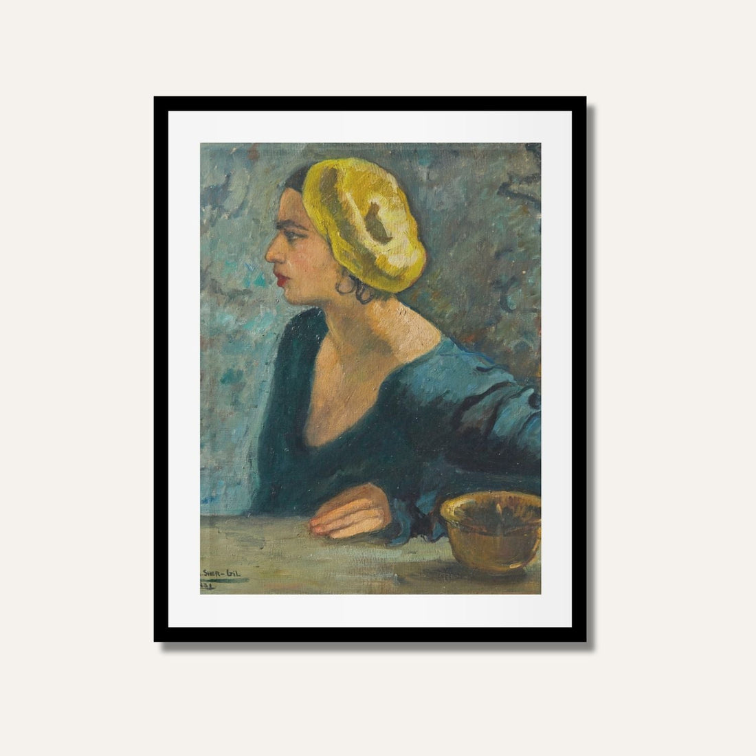 Self Portrait 1931 Painting | Amrita Sher-Gil Classic | Meri Deewar 4 :5 Vertical Premium Wall Art Canvas by MeriDeewar