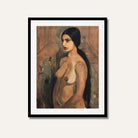 Self-Portrait as a Tahitian by Amrita Sher-Gil | Art Print | Meri Deewar 1 : 2 Vertical Premium Wall Art Canvas by MeriDeewar