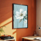 "Serene Blue Blossom" Classical Oil Painting Botanical Giclée Print | Fine Art Wall Art 3 : 4 Vertical Premium Wall Art Canvas by MeriDeewar