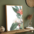 Serene Botanica – Minimal Tropical Flower Wall Art Print 2 : 3 Vertical Premium Wall Art Canvas by MeriDeewar