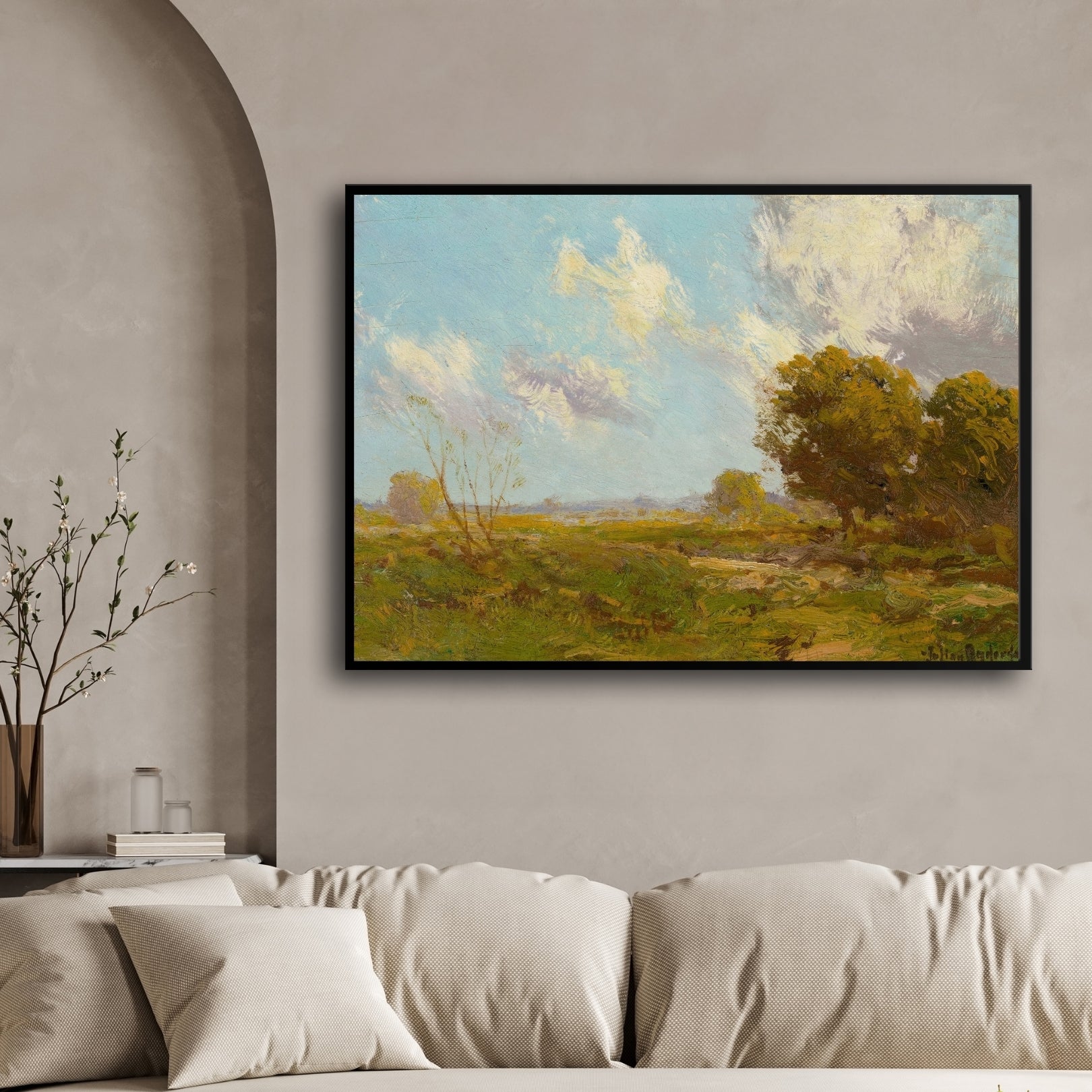 Serene Countryside Landscape Wall Art 2 : 3 Horizontal Premium Wall Art Canvas by MeriDeewar