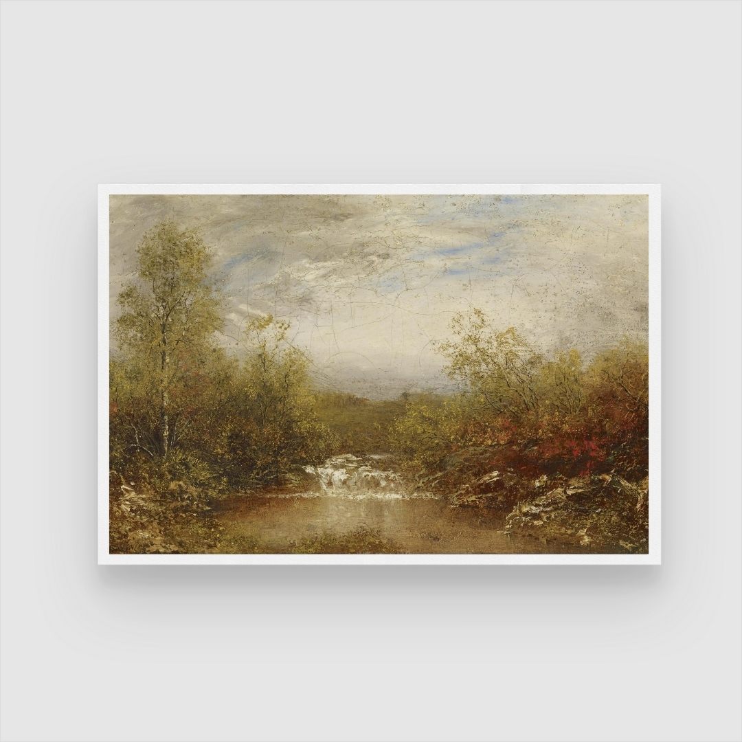 Serene Forest Pool Landscape Canvas – Nature Wall Art 2 : 3 Horizontal Premium Wall Art Canvas by MeriDeewar