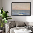 Serene Impressionist Ocean Seascape Oil Painting | Horizontal Framed Print 4 : 3 Horizontal Premium Wall Art Canvas by MeriDeewar