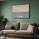 Serene Impressionist Ocean Seascape Oil Painting | Horizontal Framed Print 4 : 3 Horizontal Premium Wall Art Canvas by MeriDeewar