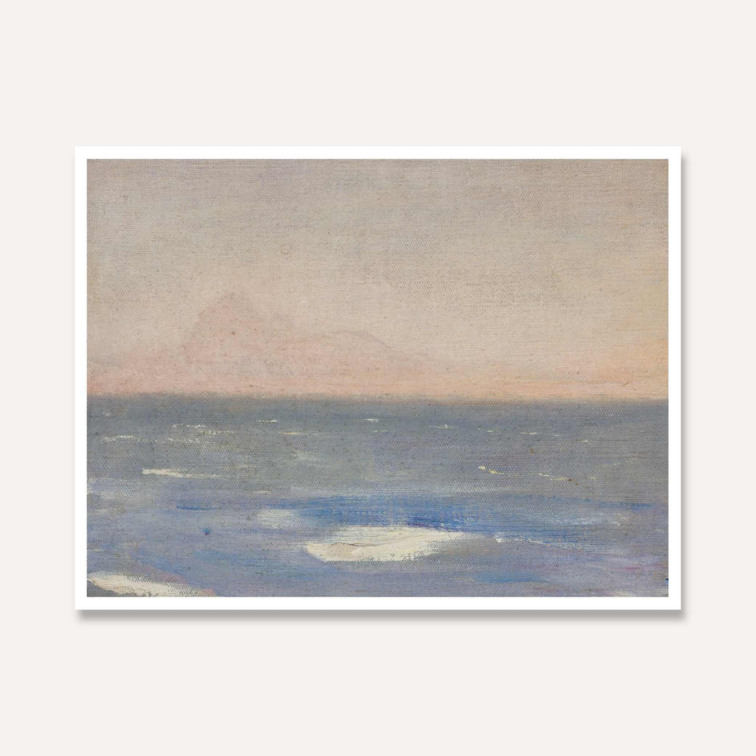 Serene Impressionist Ocean Seascape Oil Painting | Horizontal Framed Print 4 : 3 Horizontal Premium Wall Art Canvas by MeriDeewar