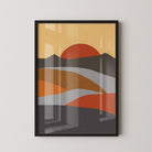 serene mountain range abstract art - transform your walls set of Two painting Walls Premium Wall Art Canvas by MeriDeewar