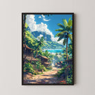 Serene Nature Landscape Painting | Mountain Forest Canvas Wall Art 2 : 3 Vertical Premium Wall Art Canvas by MeriDeewar