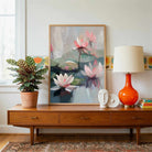 "Serene Water Lilies" Classical Oil Painting Botanical Giclée Print | Fine Art Wall Art 3 : 4 Vertical Premium Wall Art Canvas by MeriDeewar
