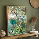 Serenity Grove – Tropical Rainforest Birds Canvas Wall Art 2 : 3 Vertical Premium Wall Art Canvas by MeriDeewar