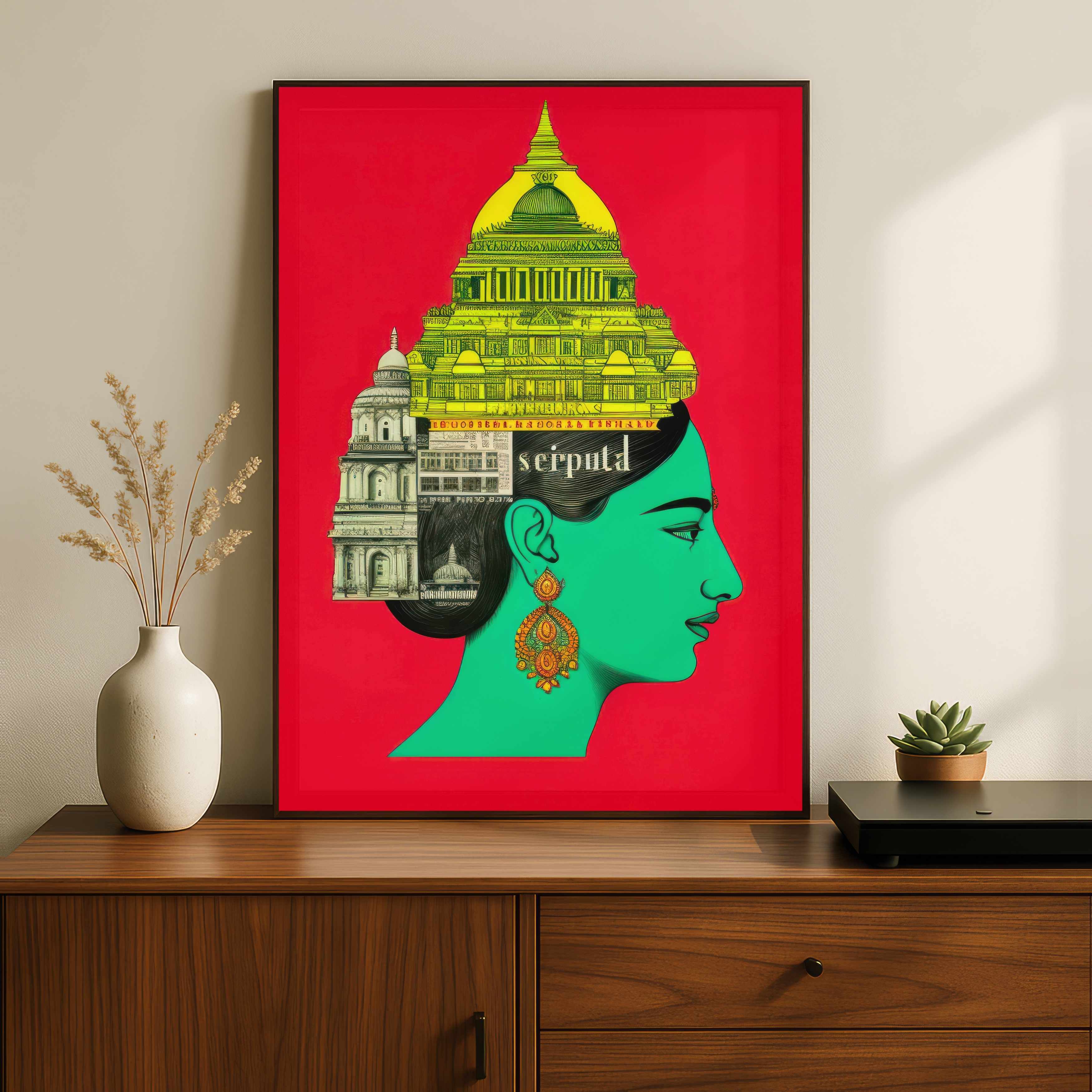 Serputd Heritage Portrait Art Poster | Vertical Borderless Art Frame Poster Premium Wall Art Canvas by MeriDeewar